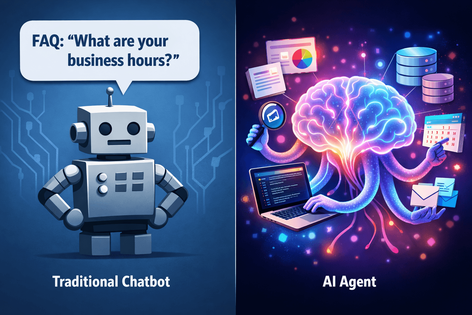 AI Chatbots vs AI Agents: Understanding the Critical Difference